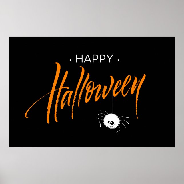 Poster Aranha Gira-Gato Feliz de Halloween (Frente)