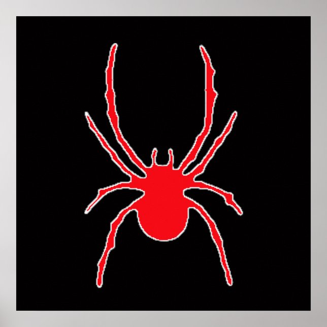 Póster Aranha Vermelha em Preto (Frente)