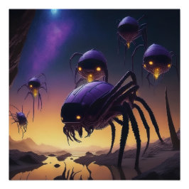 Póster Aranhas alienígenas Desoladas Aterrissando