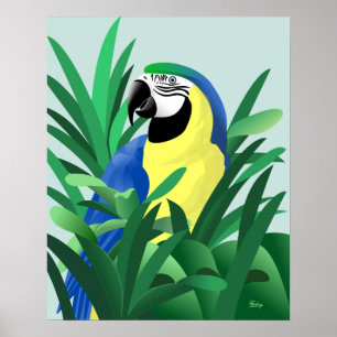 Póster Arara Azul e Amarela
