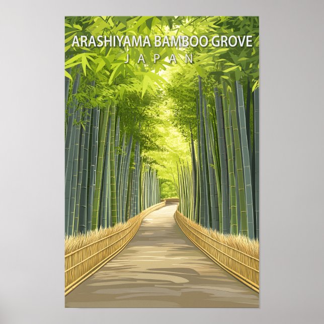 Poster Arashiyama Bamboo Grove Japan Viagem (Frente)