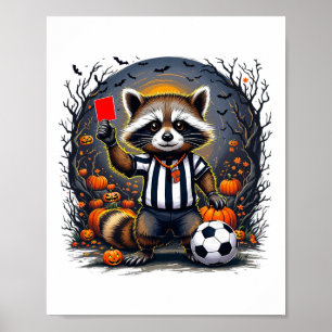 Poster Árbitro de Futebol de Halloween Engraçado Cartão V