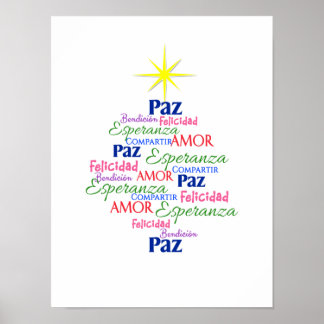 Póster - Árbol de Navidad en Palabras