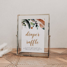 Poster ARBOR Bohemian Feather Greenere Baby Fralda Raffle