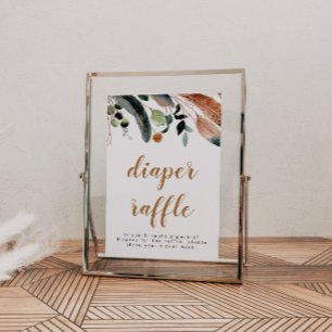 Poster ARBOR Bohemian Feather Greenere Baby Fralda Raffle