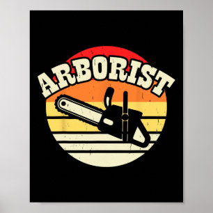 Poster Arborista Lenhador Escalador de Árvores Cortador P