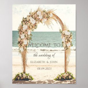 Poster Arbusto de Rosas para Casamento na Praia