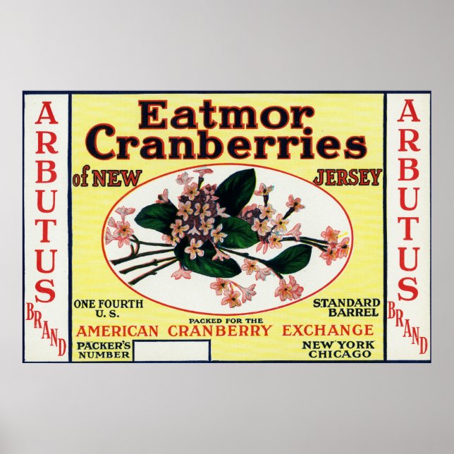 Poster Arbutus Eatmor Cranberry Marca (Frente)