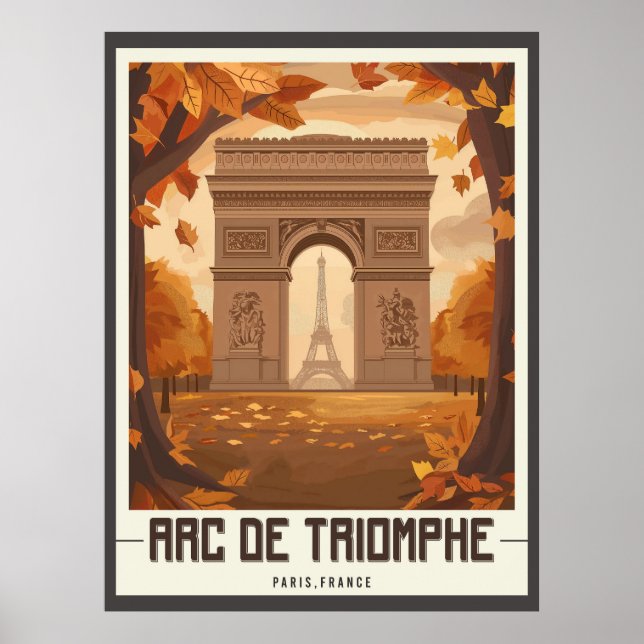 Poster Arc de Paris de Triomphe Vintage (Frente)