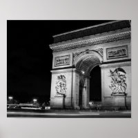 Arc de Triomphe à noite em Paris