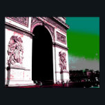 Póster Arc pop de Triomphe<br><div class="desc">poster de L'Arc de Triomphe,  inspirado na pop art,  em Paris.</div>