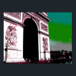 Póster Arc pop de Triomphe<br><div class="desc">poster de L'Arc de Triomphe,  inspirado na pop art,  em Paris.</div>