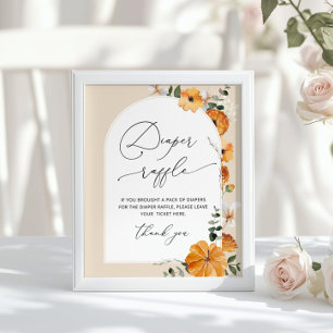 Poster Arca de Fralda floral de arco neutro do gênero