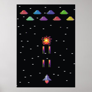 Poster Arcada de videogame retrô 1908s