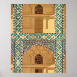 Póster Arcadas do pátio no Medrese-eu-Shah-Hussein