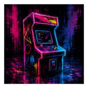Póster Arcade Neon Vintage