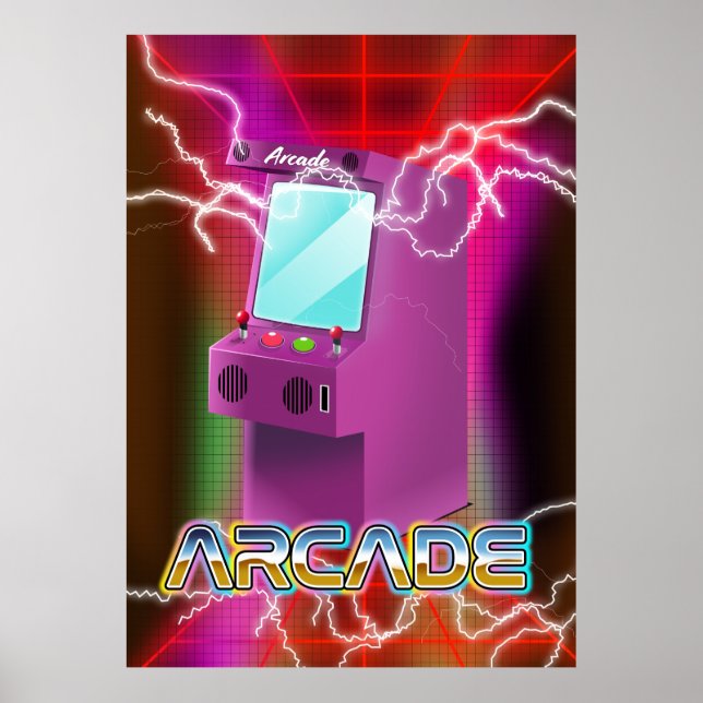 Poster Arcade retrô dos anos 80 (Frente)