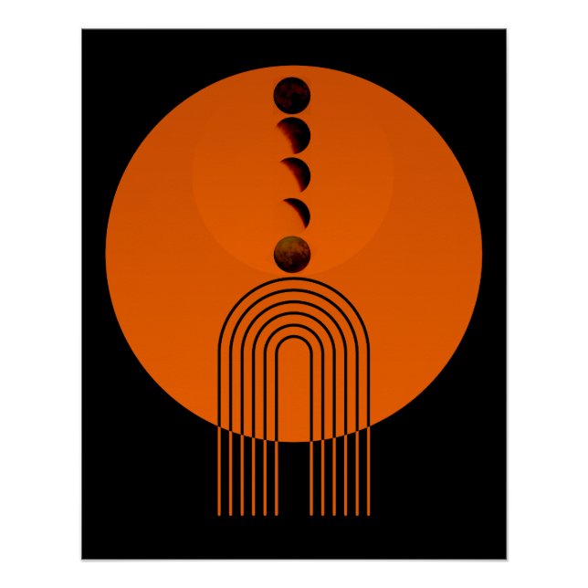 Póster Arcaico Arco Século Lua Planeta (Frente)