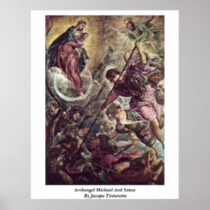 Póster Arcanjo Michael e satã por Jacopo Tintoretto