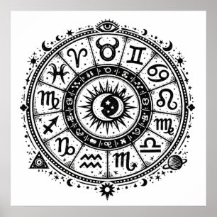 Poster Arcanos do Zodíaco — Os Doze Signos por BurnsInHel