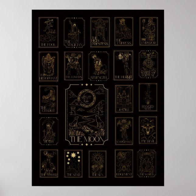 Poster Arcanos Maiores do Tarot - Apresentando a Lua (Frente)