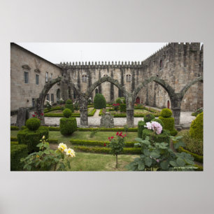 Póster Arcebispo Palácio Braga com jardim