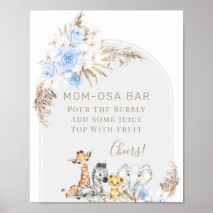 Poster Arch Boho Floral Safari Chá de fraldas Mãe-Osa Sin
