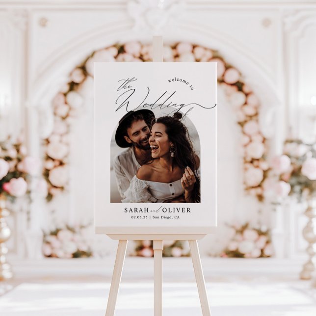 Poster Arch Photo Modern Script Weding Welcome (Criador carregado)