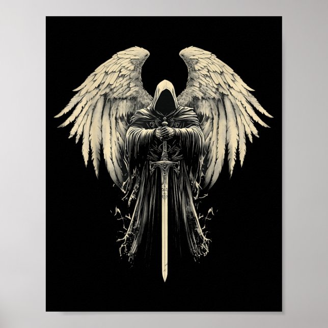 Poster Archangel Gabriel Christian Angel Catholic Warrior (Frente)