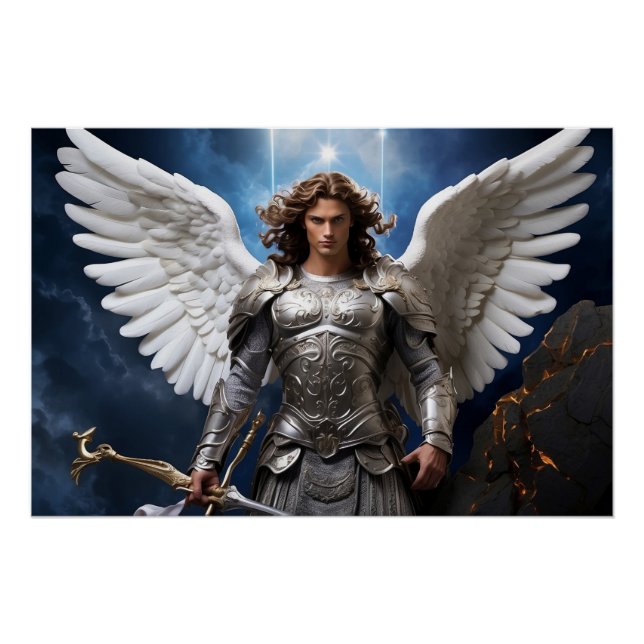 Póster *~* Archangel Michael Energy AP47 Católico (Frente)