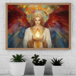 Poster Archangel Uriel A Chama de Deus do Mosaico Arco-Ír
