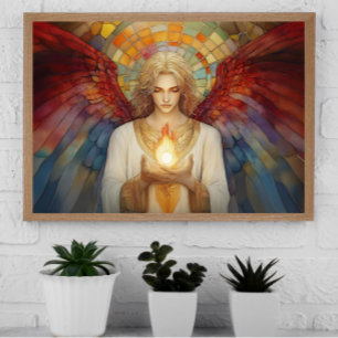 Poster Archangel Uriel A Chama de Deus do Mosaico Arco-Ír