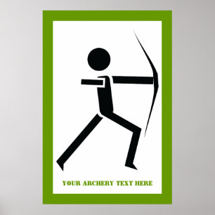 Poster Archer com seu arco preto, arquivista verde person