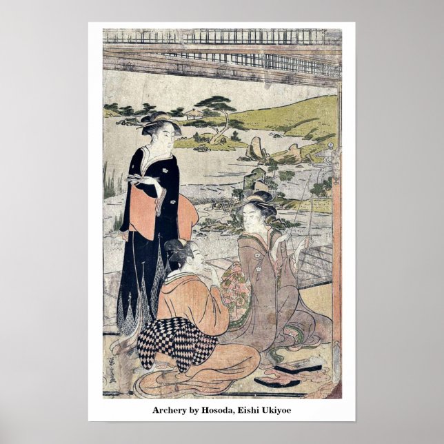 Póster Archery de Hosoda, Eishi Ukiyoe (Frente)