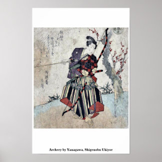 Póster Archery, por Yanagawa, Shigenobu Ukiyoe