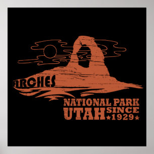 Poster Arches National park Moab Utah Vintage art