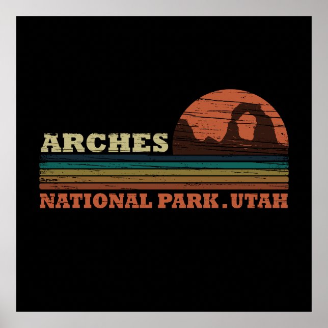Poster Arches National park Utah Delicate Arch vintage (Frente)