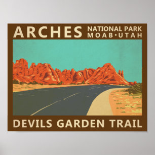 Poster Arches National Park Utah Devils Garden Trace