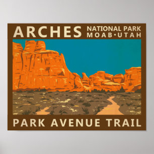Poster Arches National Park Utah Park Avenue Trail 2