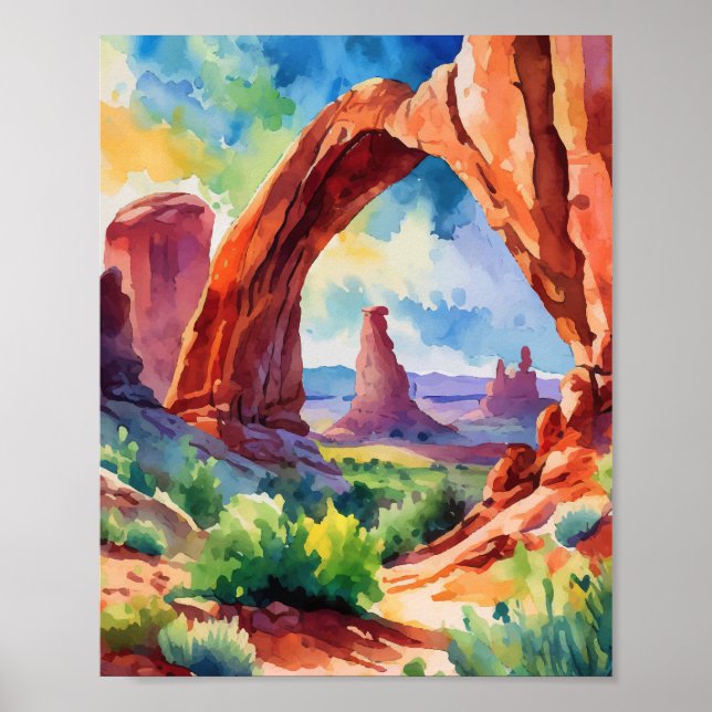 Poster Arches National Park Utah Watercolor (Frente)