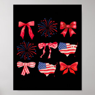 Poster Arco 4 de Julho EUA Patriótico Americano Mulheres