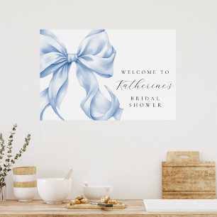Poster Arco Azul Bem-vindo Chá de Noiva