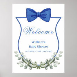 Poster Arco azul Chá de fraldas Eucalyptus Crest Bem-vind
