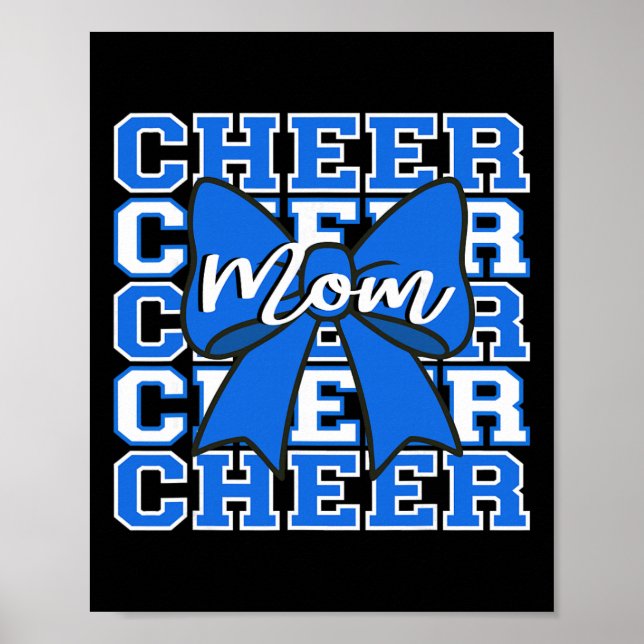 Poster Arco Azul do Dia de Jogo da Mãe de Cheerleading  (Frente)