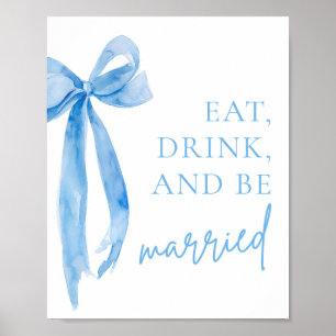 Poster Arco Azul Empoeirado Beba e Sinal de Casamento