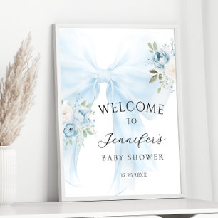 Poster Arco Azul Floral Bebê em Blogue Chá Bem-vindo