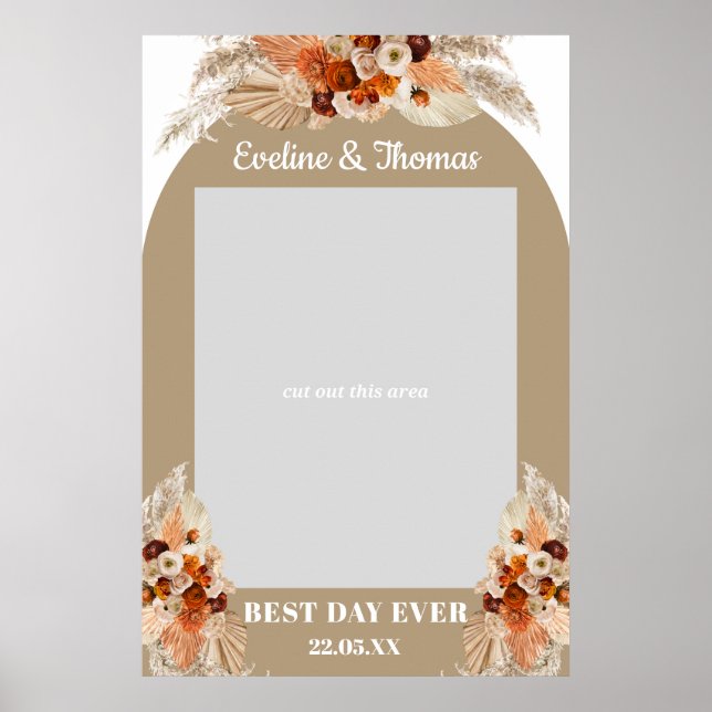 Poster Arco boho de terracota adorno fotográfico para cas (Frente)