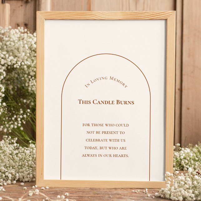 Poster Arco Boho Simples Marfim Casamento Esta Vela Queim (Criador carregado)