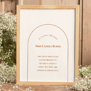 Poster Arco Boho Simples Marfim Casamento Esta Vela Queim