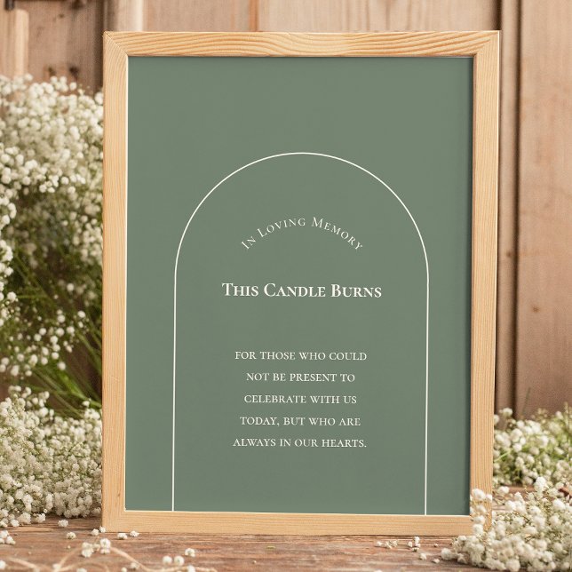 Poster Arco Boho Simples Verde Salvia Esta Vela Queima (Criador carregado)